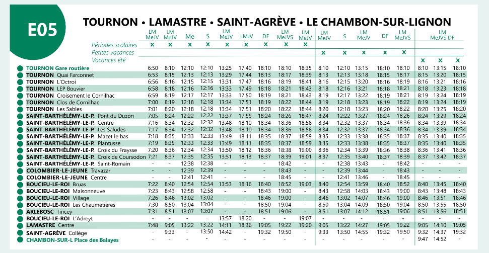 ligne de bus Boucieu le Roi
