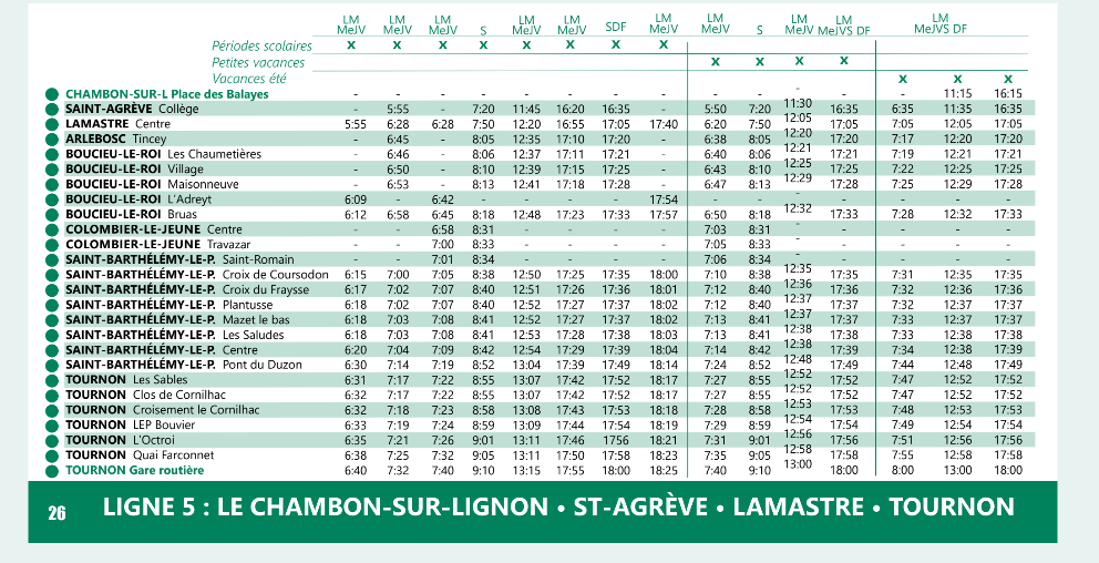 ligne de bus Boucieu le Roi