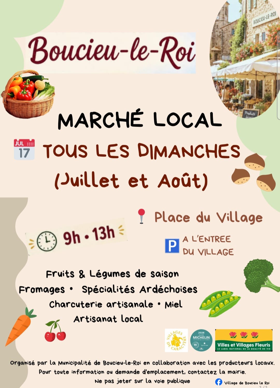 Marché de dimanche matin à Boucieu le Roi